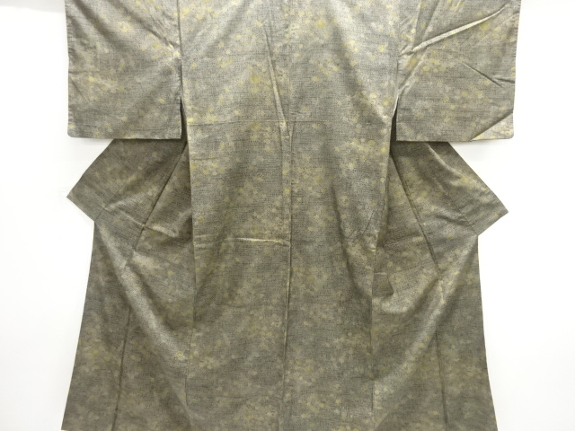 JAPANESE KIMONO / ANTIQUE KIMONO / SILK / OSHIMA TSUMUGI / FLORAL PLANTS